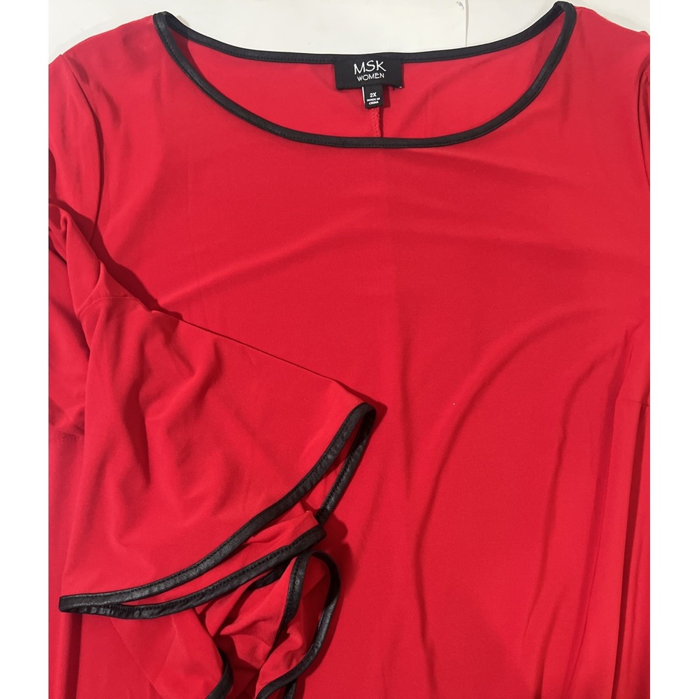 MSK Red Bell Sleeve Dress Size 2X‎